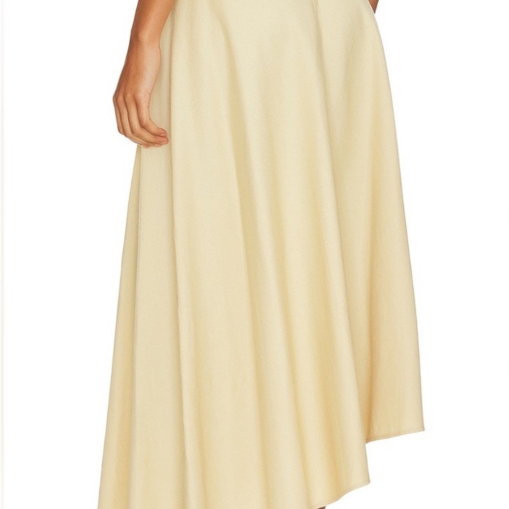 Asymmetrical Yellow Maxi A-Line Skirt